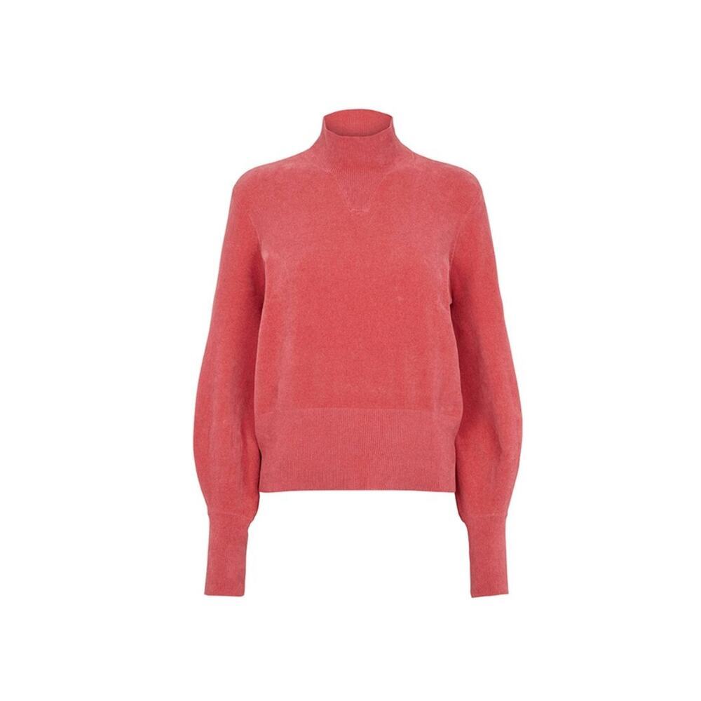 Just Female Adelet Knit Mock Neck Sweater in Rose Pink Velvet-like Soft - Picture 10 of 13